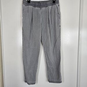 JAMES PERSE Pleated Stretch-Denim‎ Pants In Gray Size 1 Oversized Color Dapp
